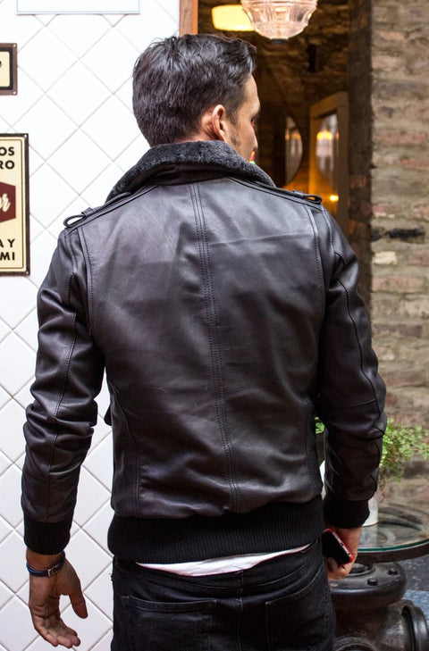 PILOT Leather Jacket - Mate Black - Shearling - PDCollection Leatherwear - Online Shop