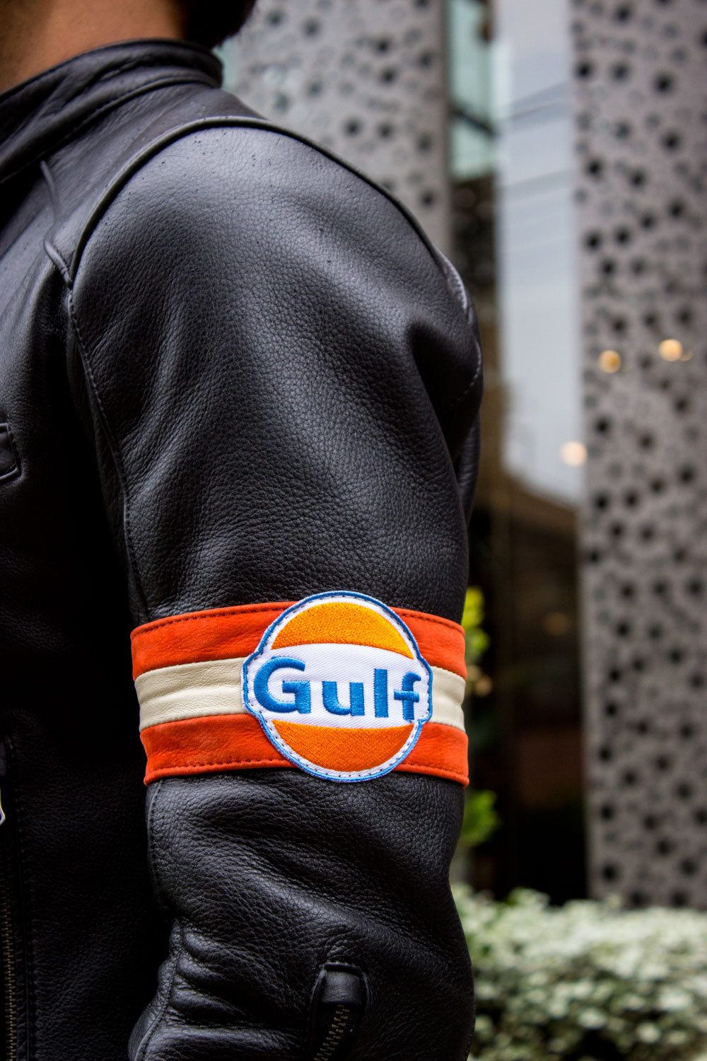 GULF Leather Jacket  Cafe Racer Modern Retro Stripes - PDCollection Leatherwear - Online Shop