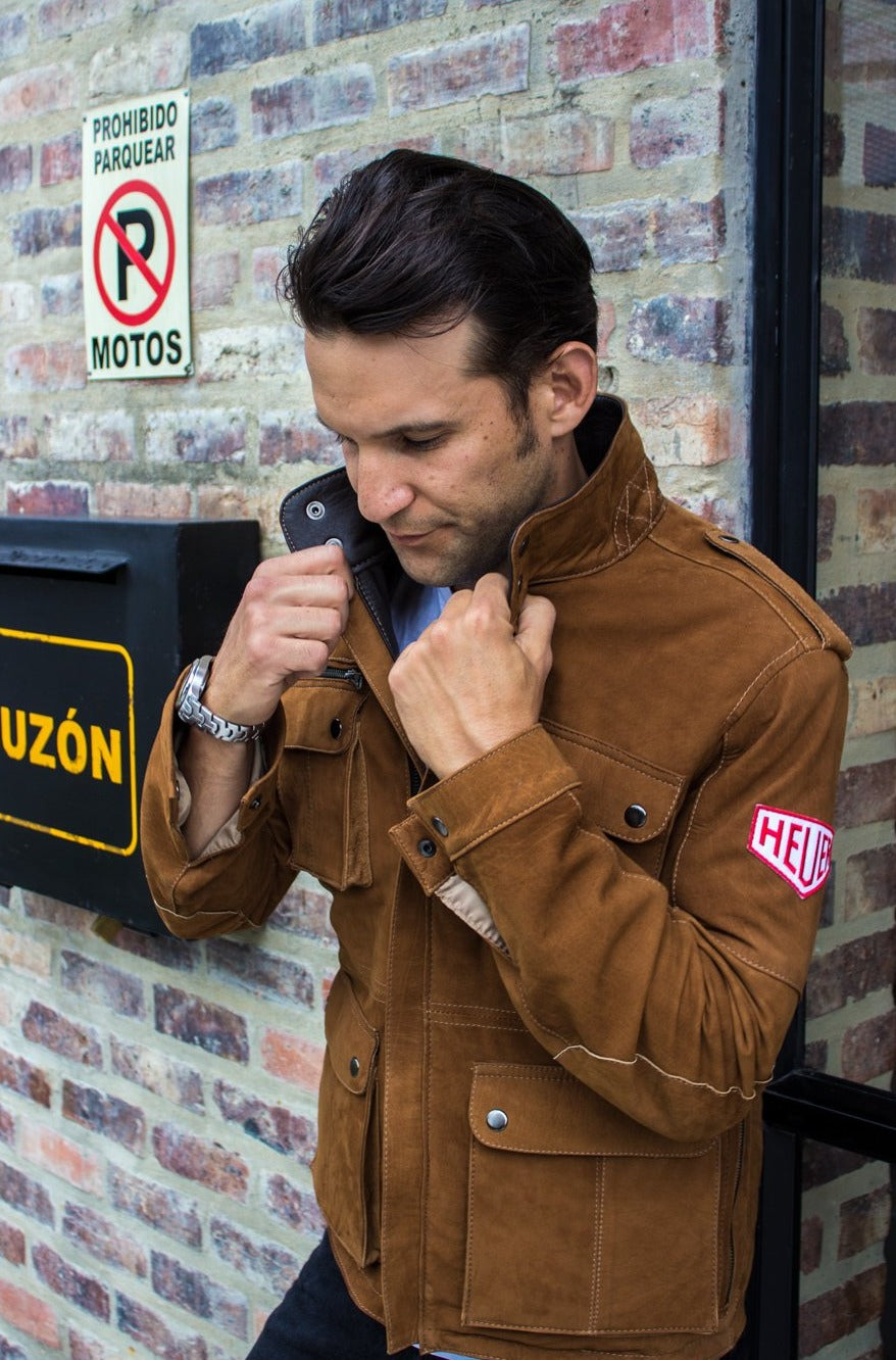 FIELD FR Leather Jacket Terra Brown  - Nubuck Suede - Mid-Length - PDCollection Leatherwear - Online Shop
