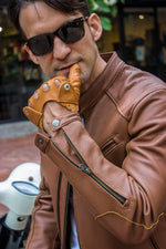 BALLY Leather Jacket - Perforated - Light Brown -