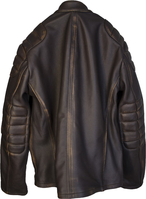 GAMMA Leather Jacket - Distressed Brown Quilted - PDCollection Leatherwear - Online Shop