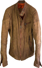 R.R. Washed Leather Jacket- In Terra Color Authentic Cafe Racer Style - PDCollection Leatherwear - Online Shop