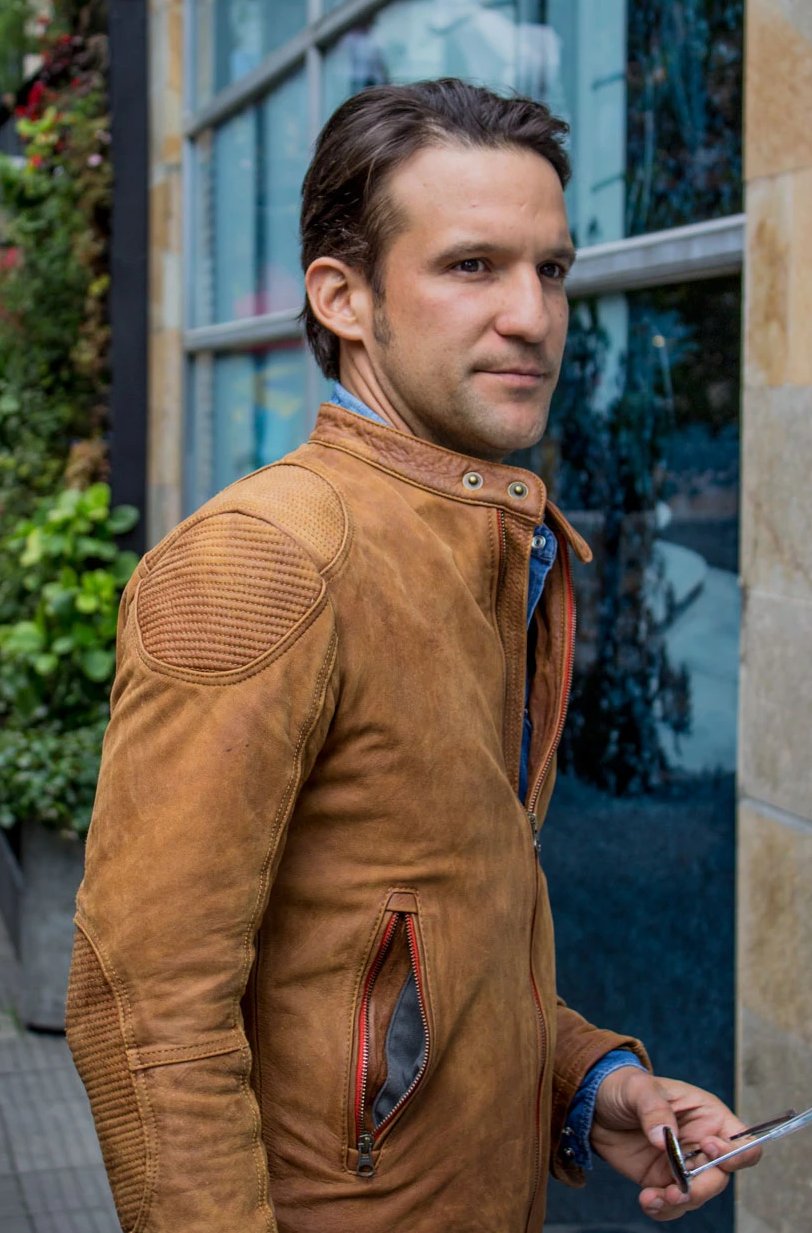 R.R. Washed Leather Jacket  - In Terra Color Authentic Cafe Racer Style - PDCollection Leatherwear - Online Shop