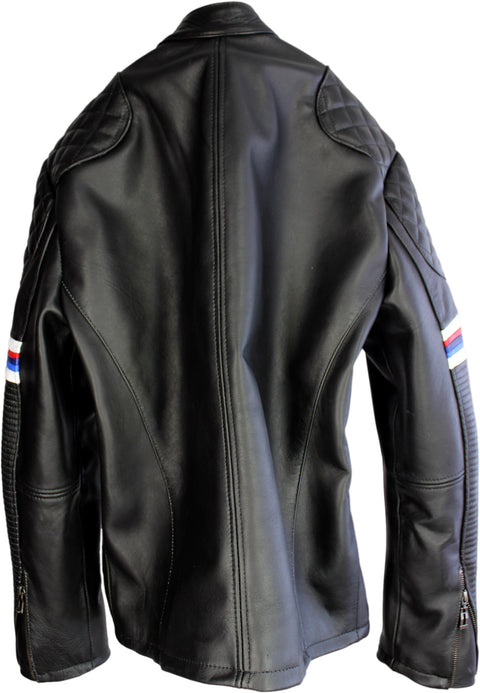 M3 Leather Jacket Black - BMW Car Edition Stripes - PDCollection Leatherwear - Online Shop