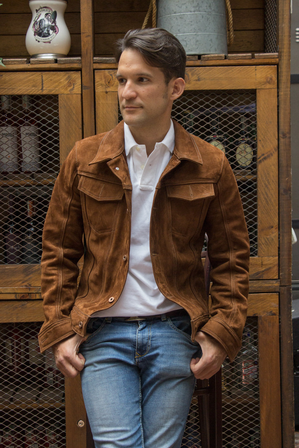 MARTIN Leather Jacket Terra Brown- Nubuck Suede - - PDCollection Leatherwear - Online Shop