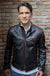 INFERNO Leather Jacket  Distressed Black / Red  - Cafe Racer - PDCollection Leatherwear - Online Shop