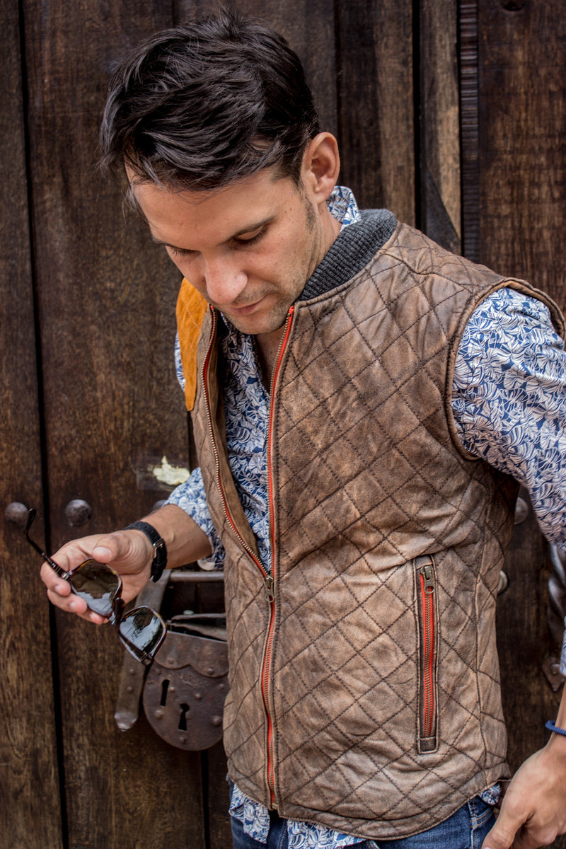 HUNTER Leather Vest in Vintage Brown– PDCollection Leatherwear - Online ...