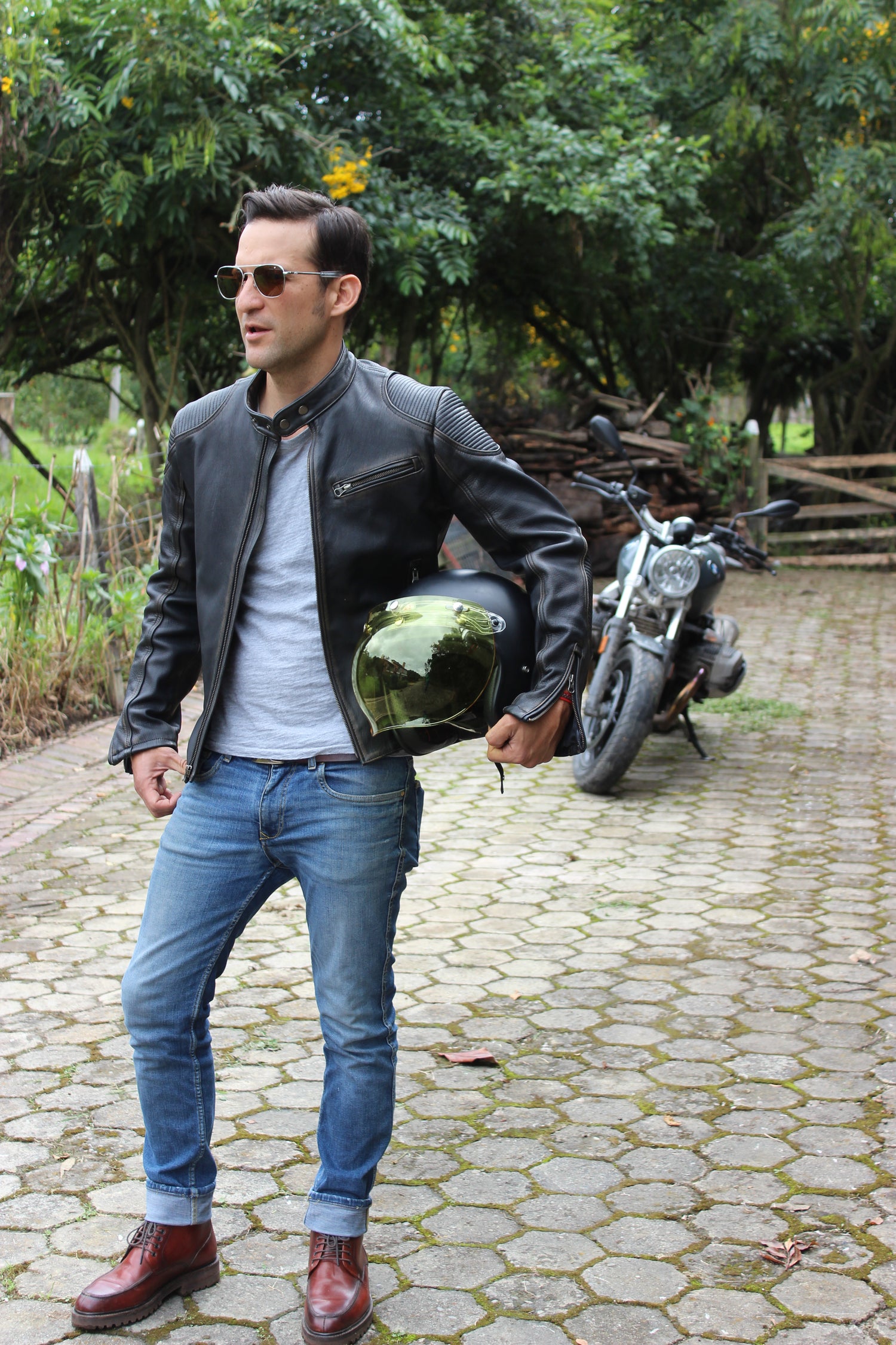 FALLOUT Leather Jacket  Distressed Black   - Cafe Racer - PDCollection Leatherwear - Online Shop