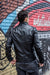 UNION JACK Leather Jacket in Black & Black British Flag Cafe Racer- Limited Ed