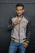 PARAMOUNT Bomber Jacket in Suede - Beige & Green - Yellow Stripes - PDCollection Leatherwear - Online Shop