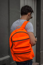 NEON Leather Bag Backpack in Orange