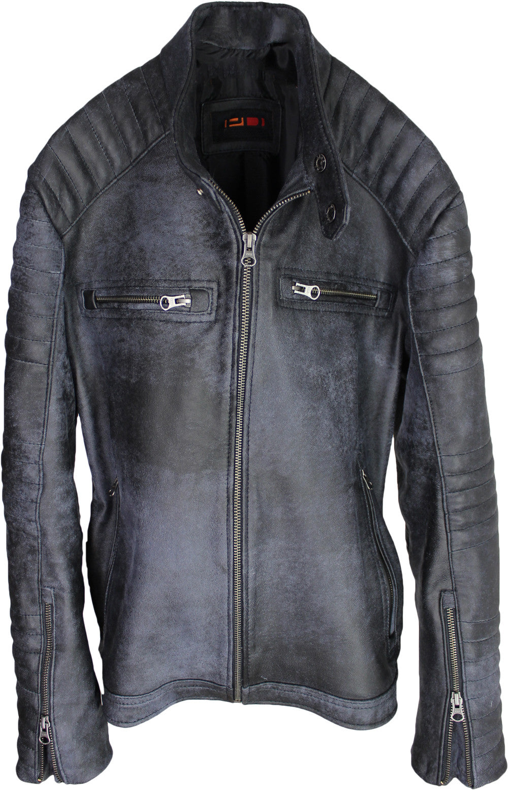 R100 Leather Jacket Cafe Racer Lamb Antique Distressed Gray - PDCollection Leatherwear - Online Shop