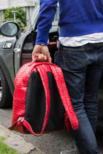 ALLIGATOR Texture Leather Bag Backpack in Luxury Red - Limited Ed.