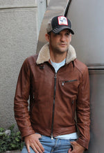 ALPS Leather Jacket Oiled waxed Brown - Shearling - PDCollection Leatherwear - Online Shop