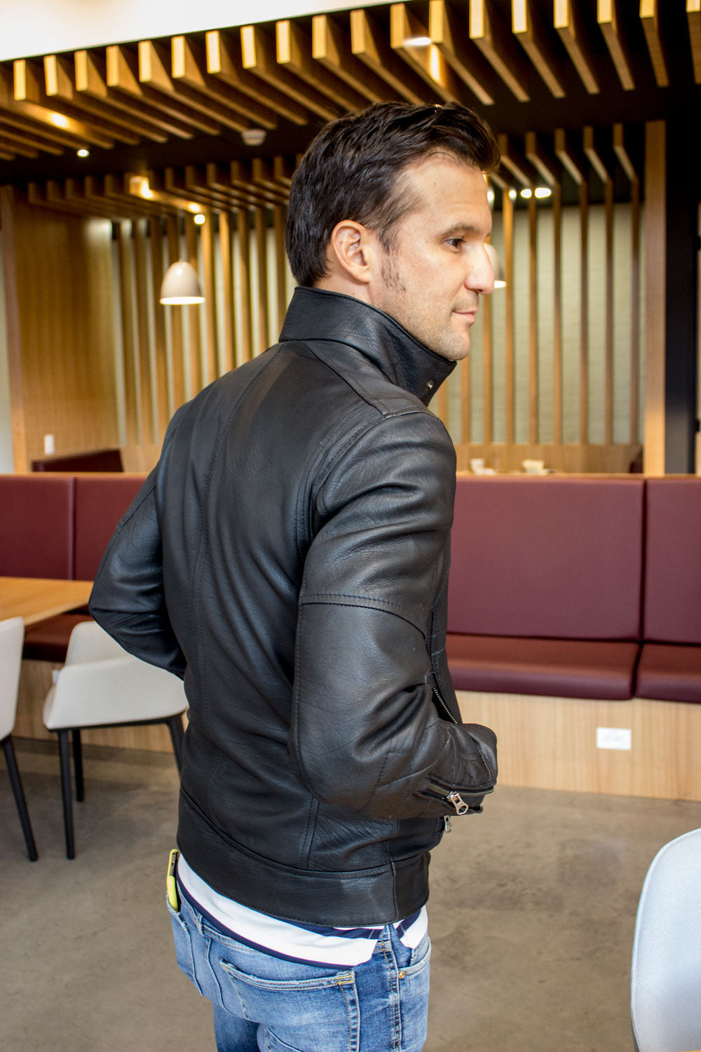 SOL Leather Jacket Lightweight Black Calfskin - PDCollection Leatherwear - Online Shop