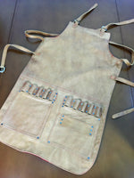 ART Leather Apron in - Stone Color Custom-made BBQ Barista Name Initials - PDCollection Leatherwear - Online Shop