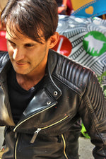 L.A. Leather Jacket Cafe Racer Hand Painted - Black - Limited Edition - PDCollection Leatherwear - Online Shop