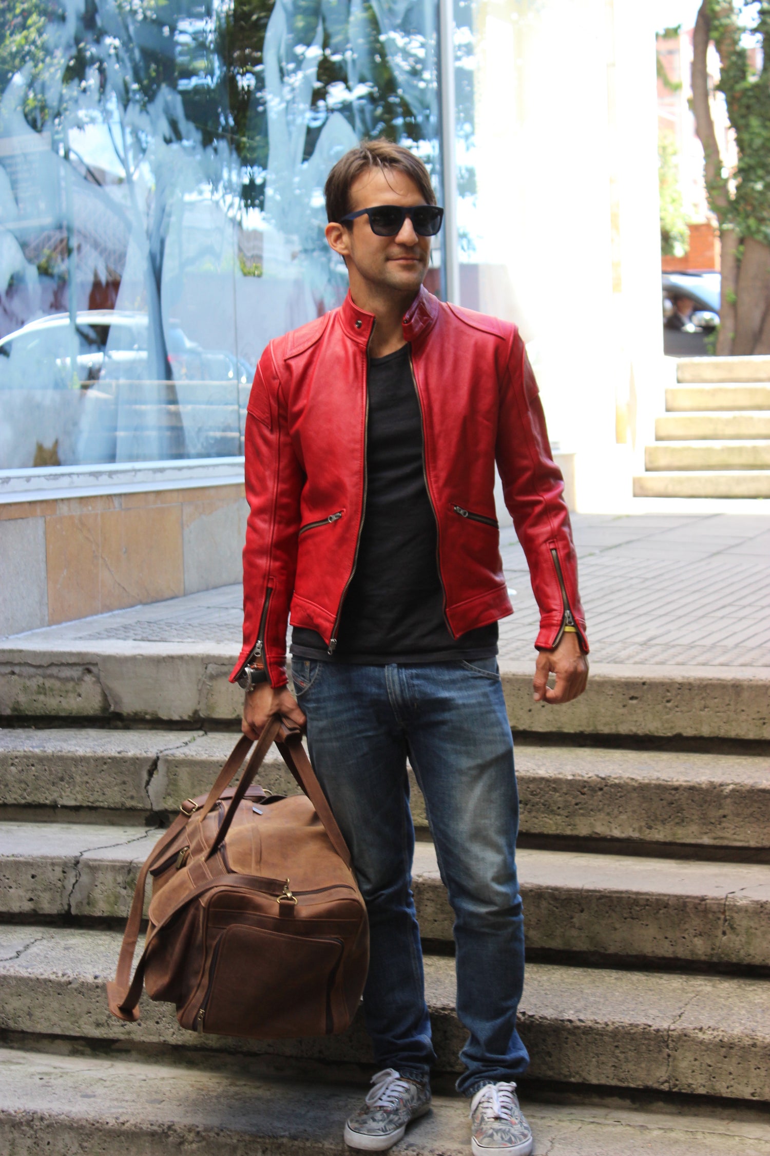 PRAGA Leather Jacket Red - PDCollection Leatherwear - Online Shop