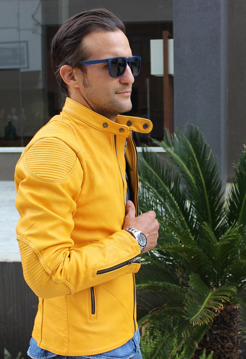 BUNGALOW Leather Jacket in Golden - Limited -Yellow - PDCollection Leatherwear - Online Shop
