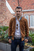 LAFAYETTE Suede Jacket Bomber Camel & Gray ribbing - PDCollection Leatherwear - Online Shop