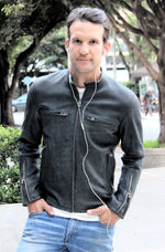 R99 Leather Jacket Washed Leather - Gray - PDCollection Leatherwear - Online Shop