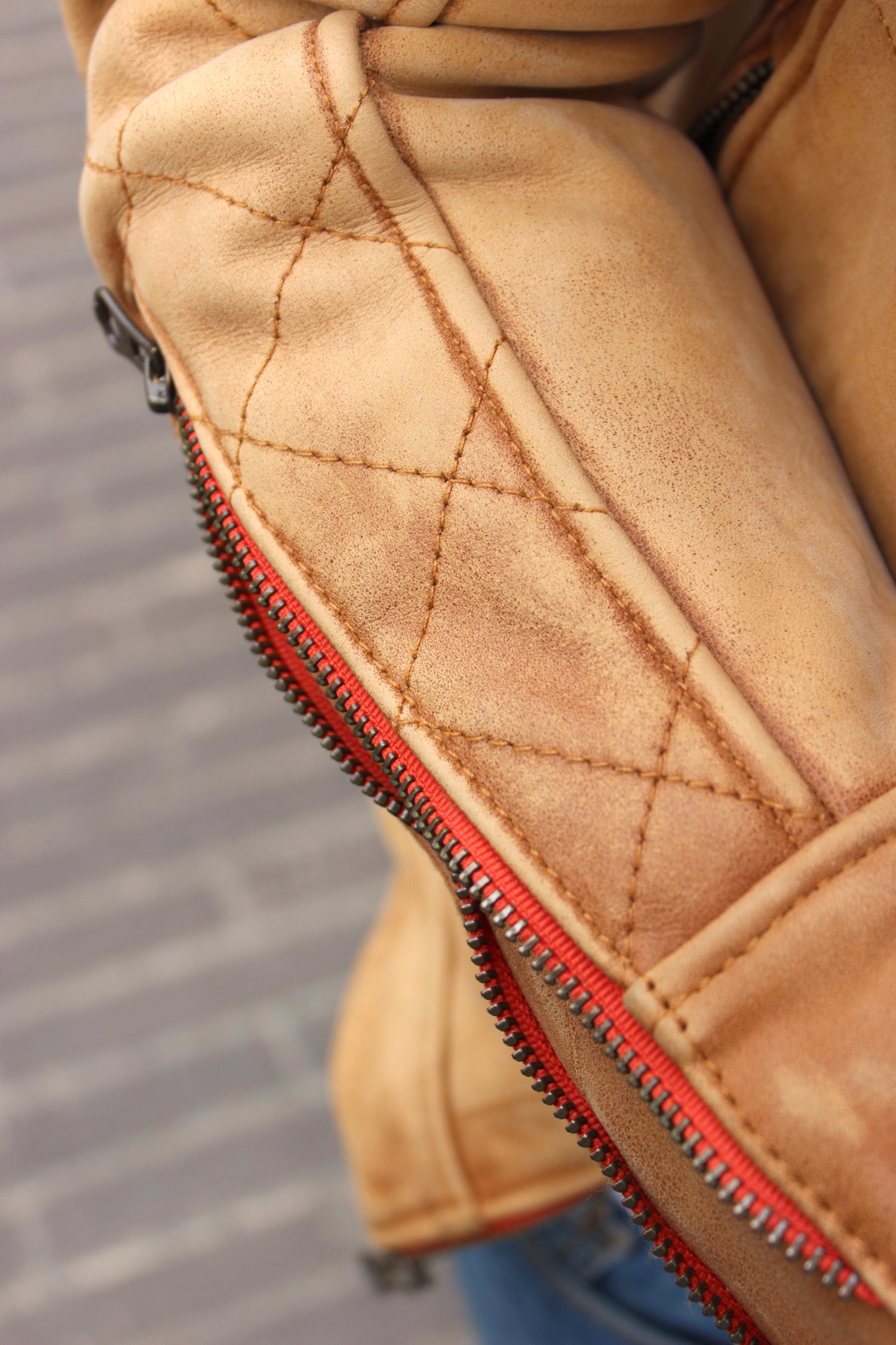 SOL STORM Leather Jacket Pre-Washed tan Leather  - Cafe Racer - PDCollection Leatherwear - Online Shop