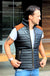NORDIK Leather quilted Vest in Black / Suede Shoulders - PDCollection Leatherwear - Online Shop
