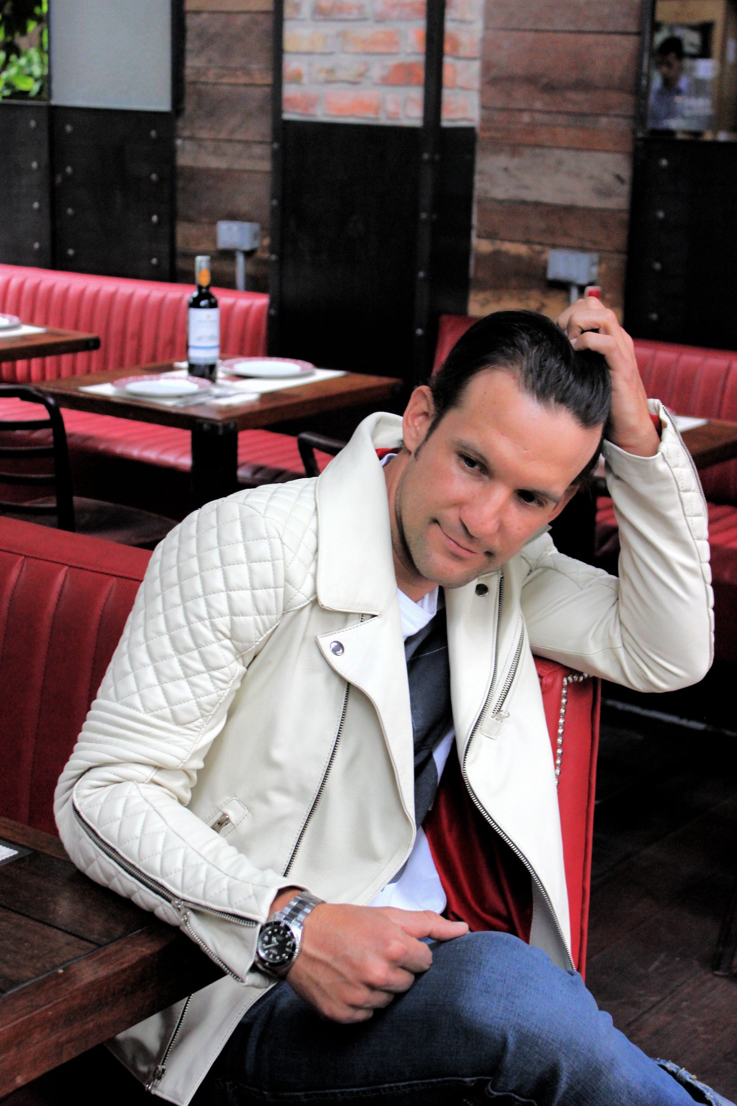MONACO Leather Jacket  Calf -  Ivory Color Quilted - PDCollection Leatherwear - Online Shop