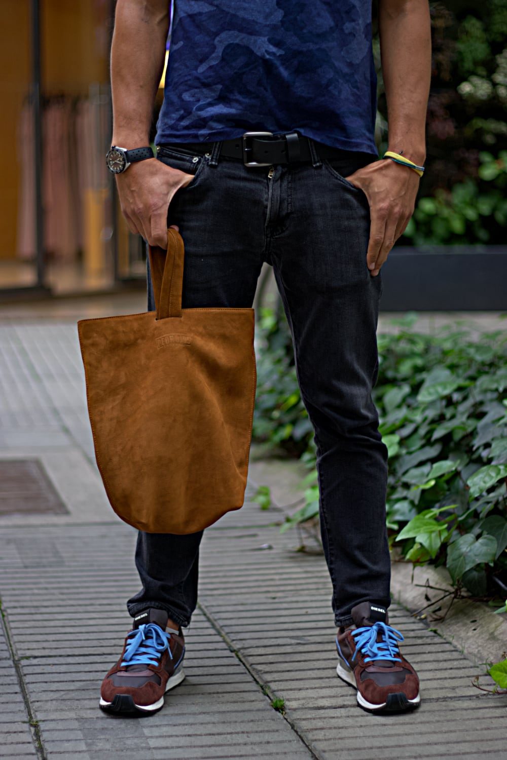 LN SUEDE Bag - Beach, Bottle Bag in Cinnamon Brown