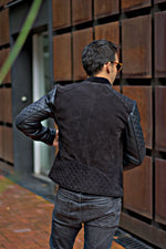 LOTUS DT Leather Jacket Satin Black on Black- Bison & Nubuck Suede