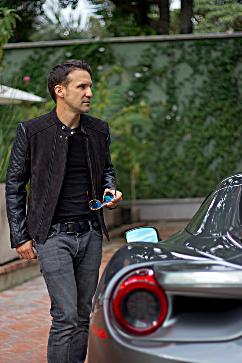 LOTUS DT Leather Jacket Satin Black on Black  - Bison & Nubuck Suede