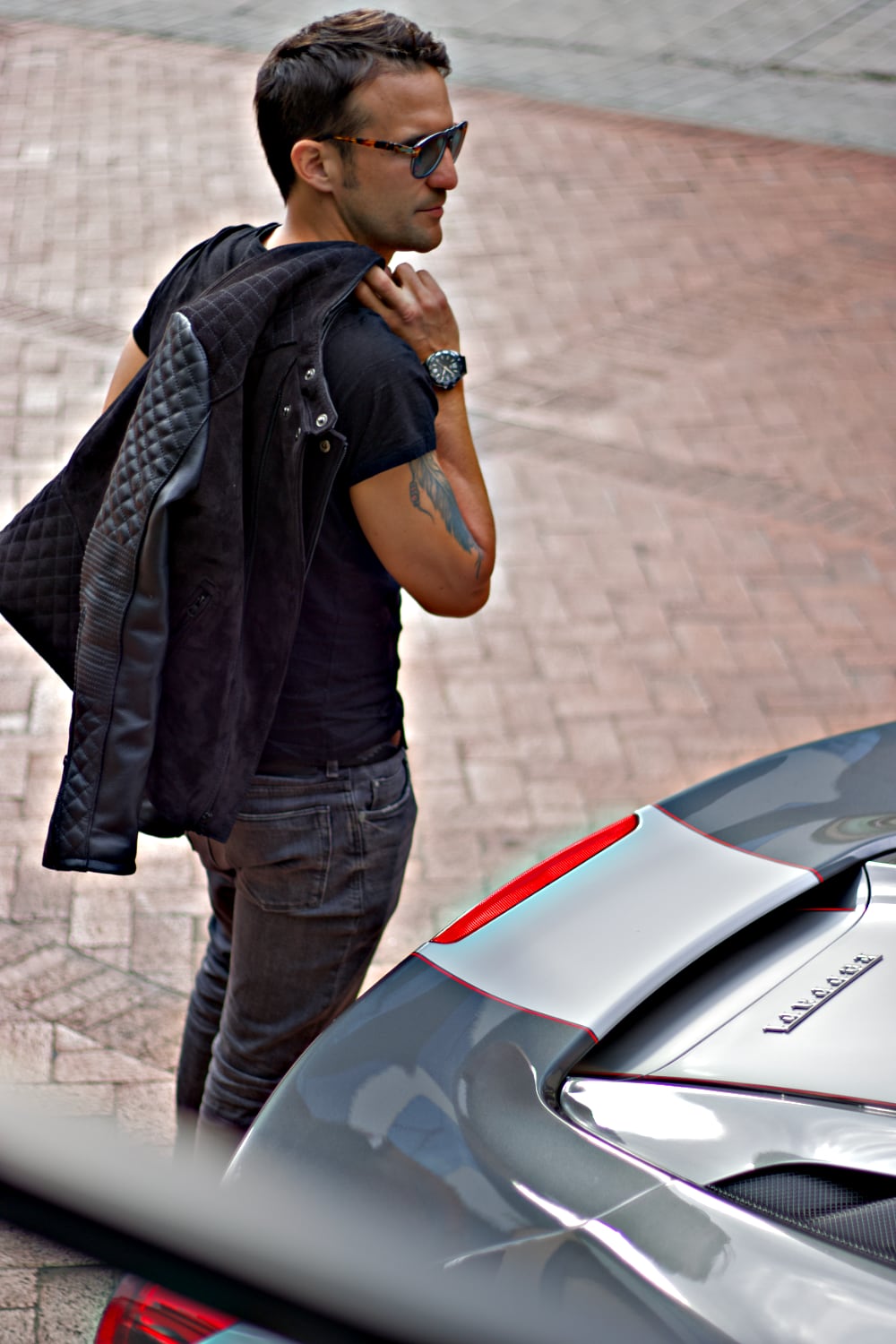 LOTUS DT Leather Jacket Satin Black on Black  - Bison & Nubuck Suede