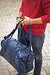 WEEKEND LUX Quilted Leather Bag in Midnight Blue and Red