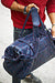 WEEKEND LUX Quilted Leather Bag in Midnight Blue and Red