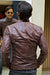 SOL Leather Jacket Pre-Washed Distressed Brown Leather  - Cafe Racer