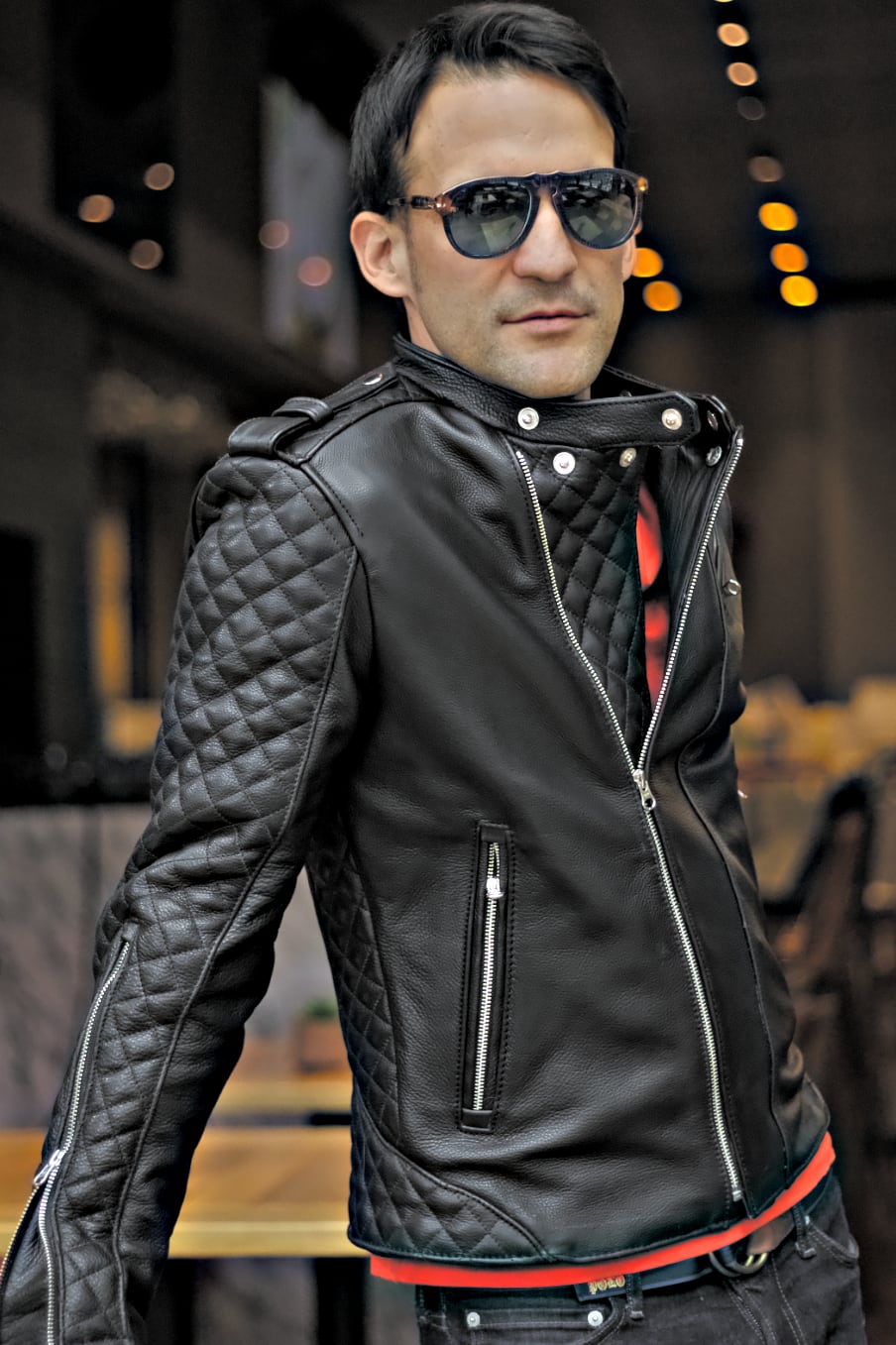 LOTUS ROCKSTAR  Leather Jacket Black  - Bison