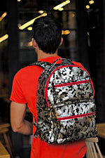 STEEL Leather Bag Backpack in Luxury Camo - Limited Ed Red