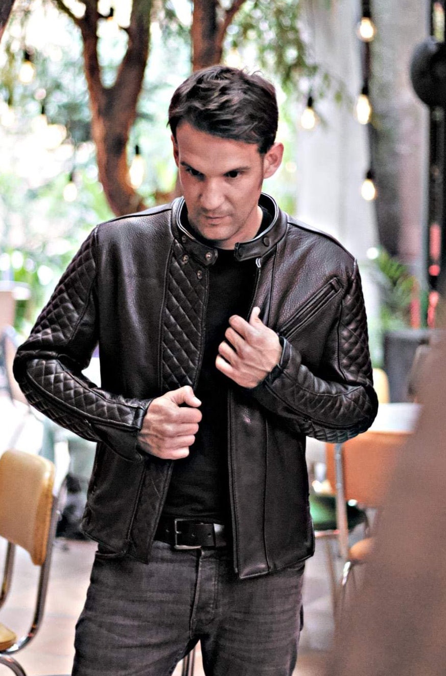 LOTUS ROCKSTAR Leather Jacket Black w/ Black Hardware