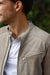 TOSCANA Leather Jacket Lightweight Calf Suede in Taupe color