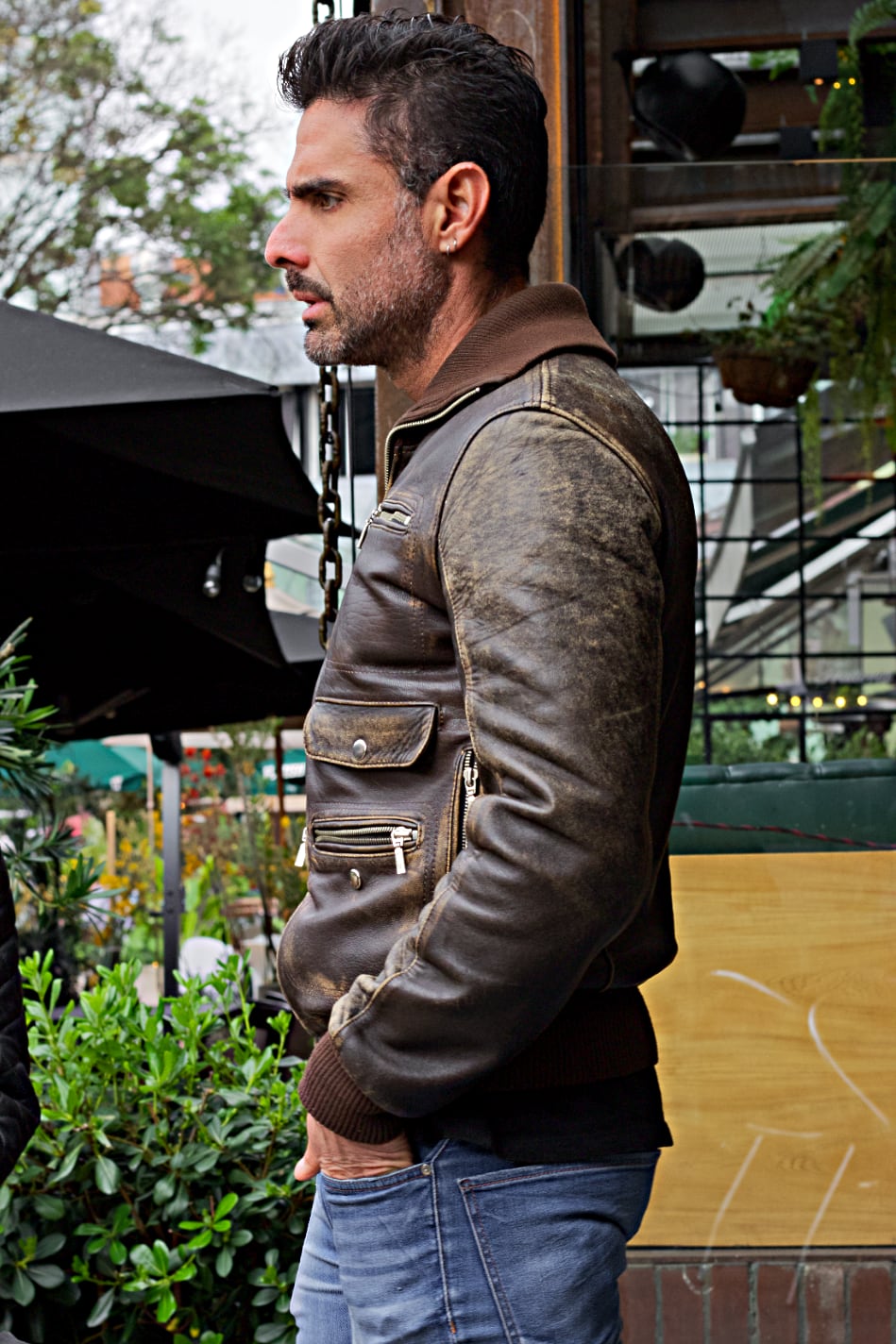 BERLIN Leather Jacket Ultra Distressed Brown -