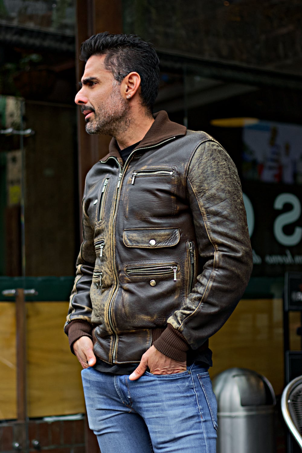 BERLIN Leather Jacket Ultra Distressed Brown -