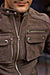 MI6 Leather Jacket - Double Cargo Pockets in Taupe