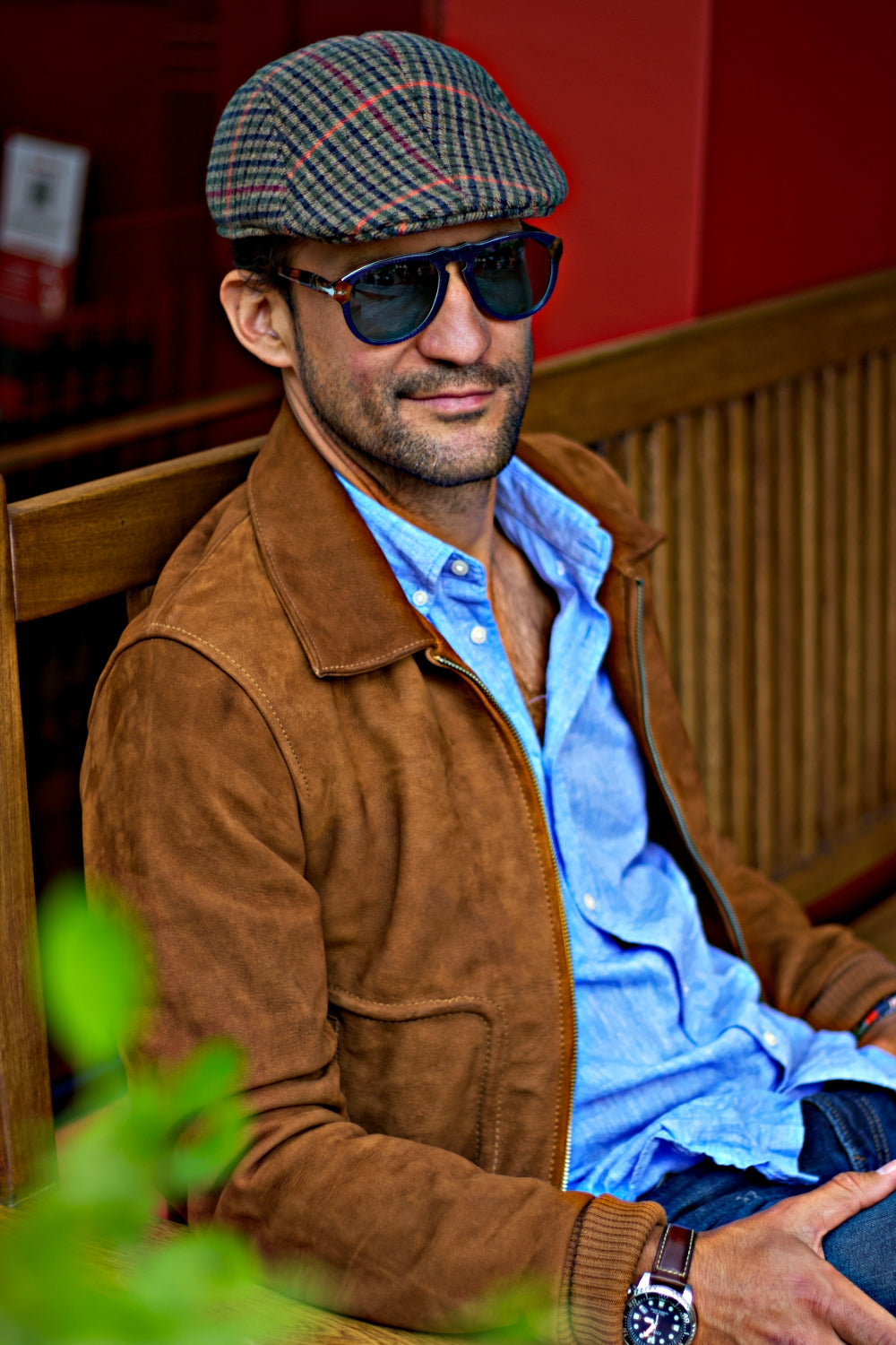 LONDON AX Classic Jacket in Suede - Amber