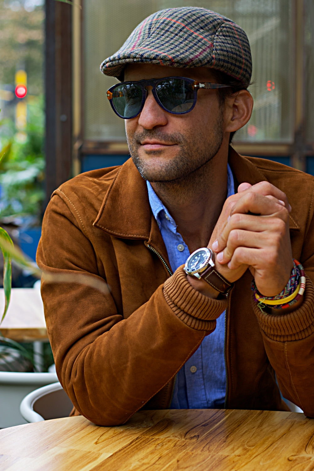 LONDON AX Classic Jacket in Suede - Amber
