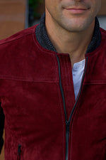 LAFAYETTE DB Leather Jacket Bomber lightweight - Suede- Mahogany