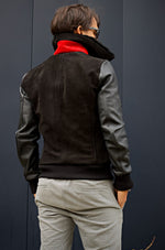 LE MANS Leather Jacket Shearling Collar Triple Black