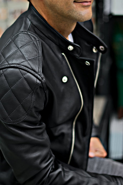 LOTUS MK  Leather Jacket Black  - Calfskin