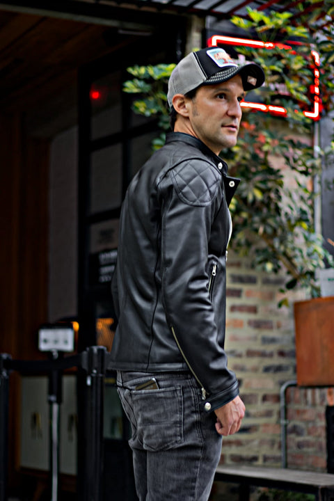 LOTUS MK  Leather Jacket Black  - Calfskin