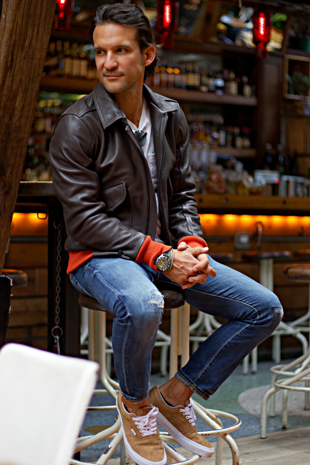 BELL 59 Leather Pilot Jacket Classic & Minimal Brown