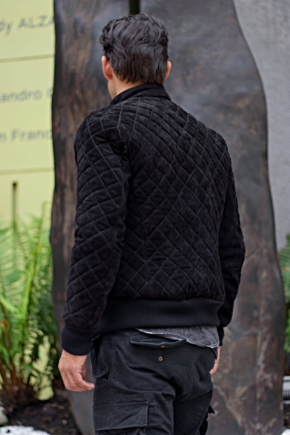 ST. PETERSBURG Bomber Jacket in Black Suede